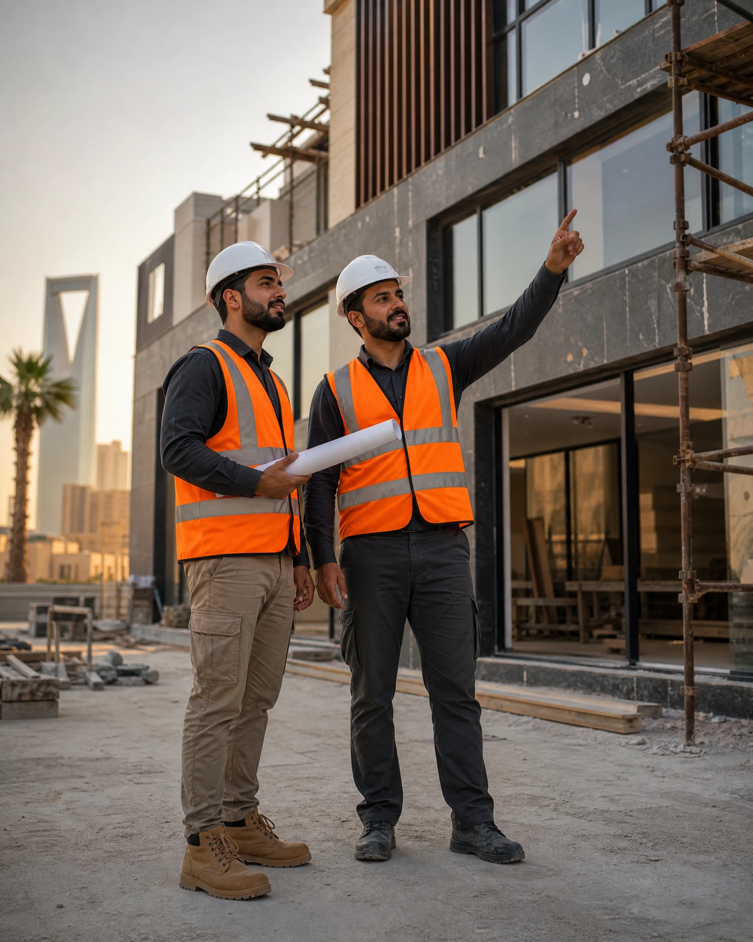 مشرفان سعوديان في موقع ترميم